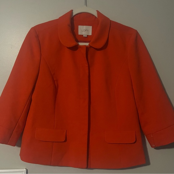 Women’s Ann Taylor LOFT Women Orange Blazer Size 8 - Picture 2 of 8